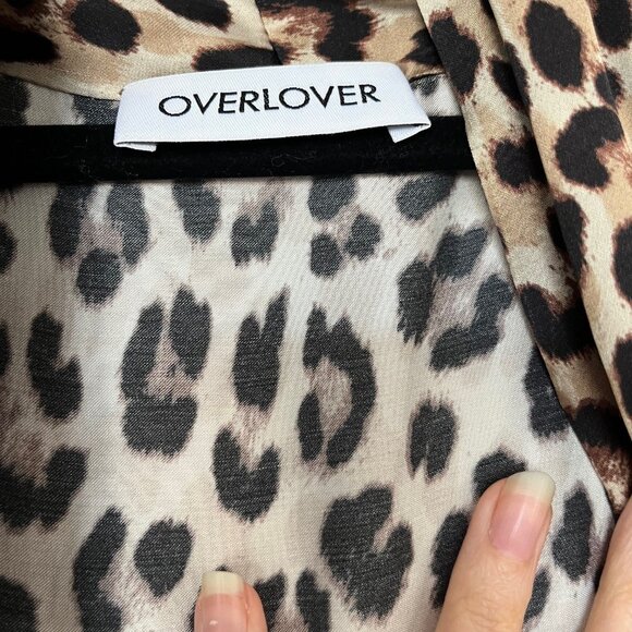 OVERLOVER Stina Leopard Print Viscose Jumpsuit - Size S - Picture 2 of 3